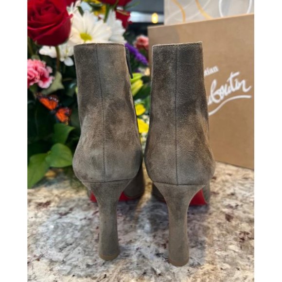 Christian Louboutin So Eleonor Velour Ankle Boots in Silex Gray EU:37.5/US:7.5 - Picture 6 of 12